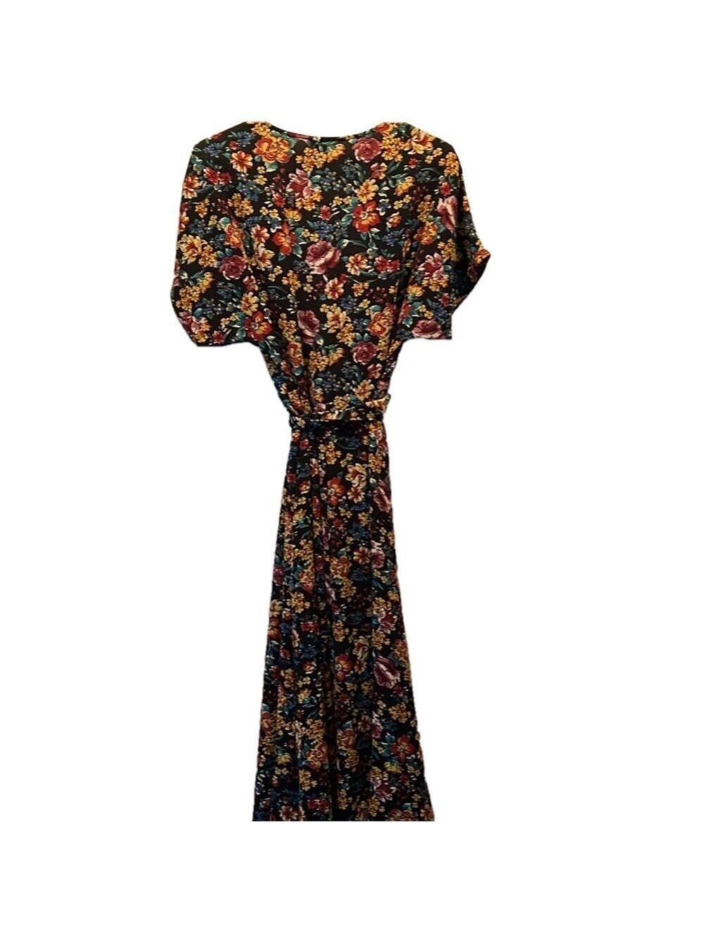 Bobeau Maxi Wrap Dress, SZ S, PTP 18”, L 54” Curves up in front, Elegant Look - Picture 10 of 11